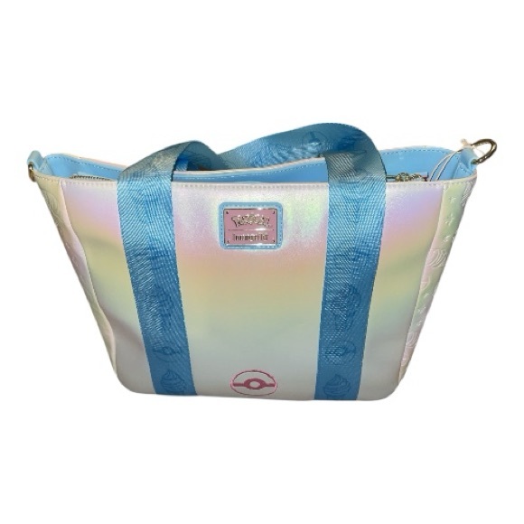 Loungefly Pokémon Pikachu Iridescent Tote Crossbody Bag with Coin Bag. - Picture 2 of 3